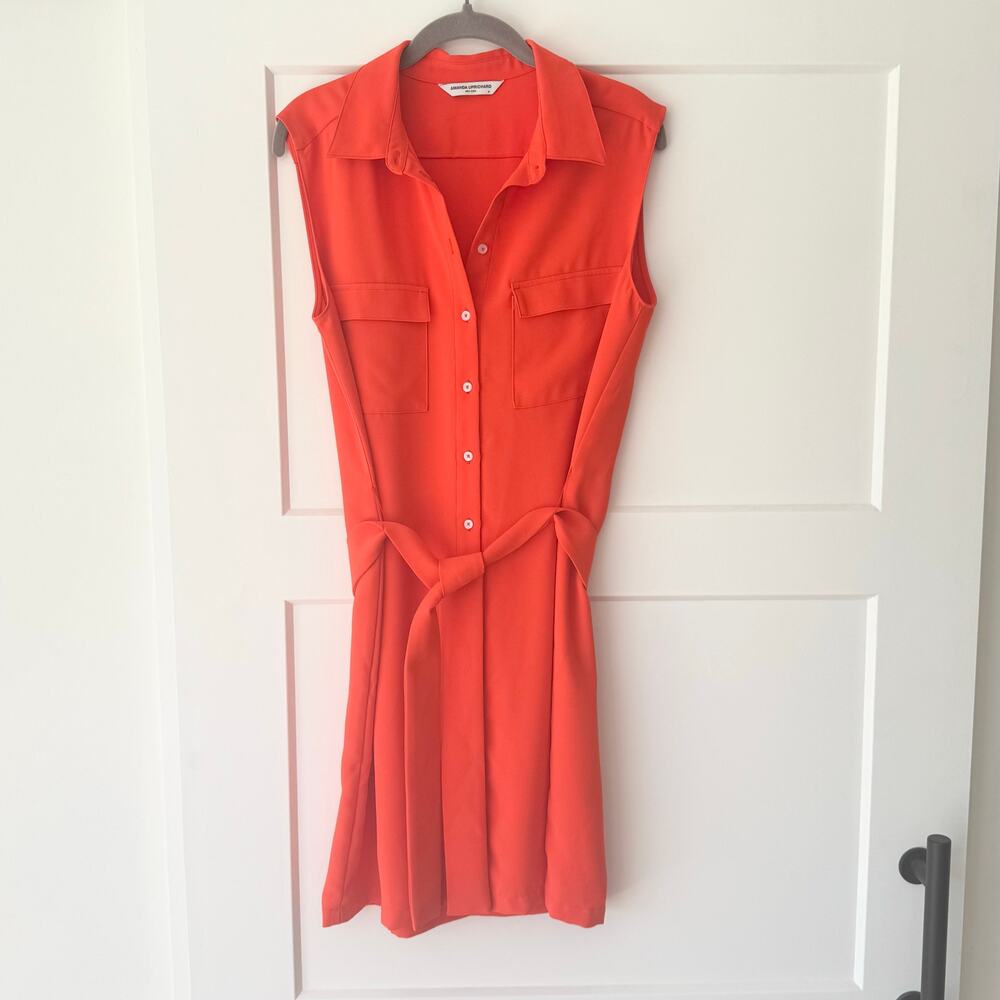 Amanda Uprichard Edith Dress $248 Serrano Orange UT Tenn M